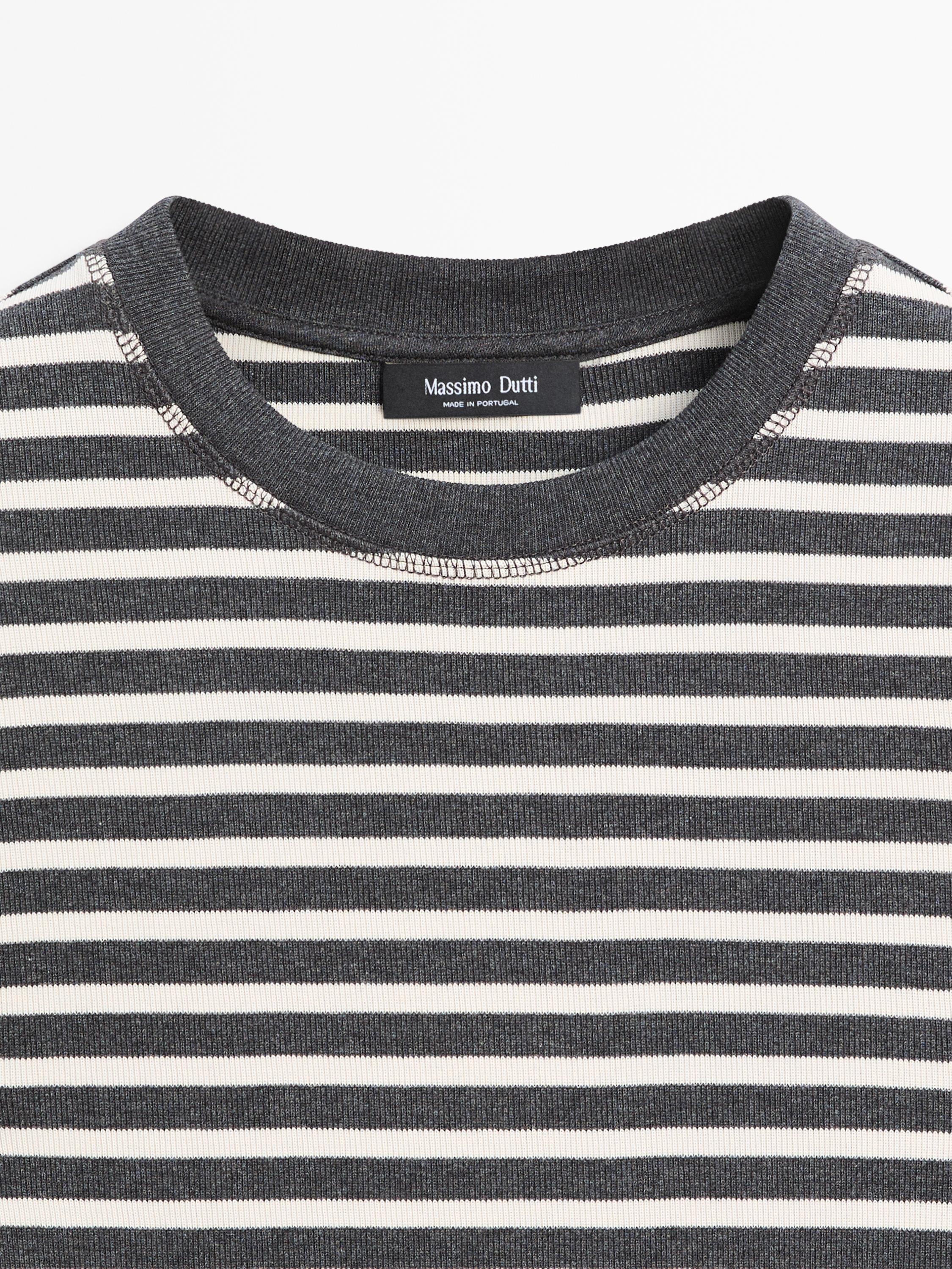 T-shirt manches courtes coton à rayures